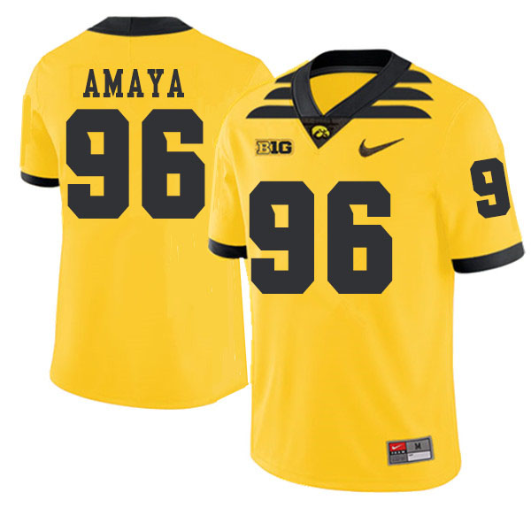 2019 Men #96 Lucas Amaya Iowa Hawkeyes College Football Alternate Jerseys Sale-Gold